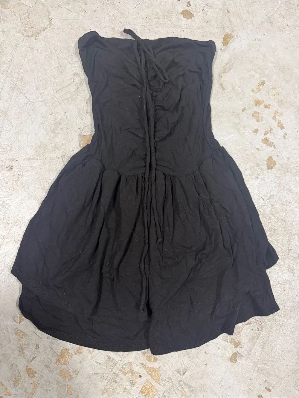 Strapless or Halter Black Summer Dress Classic Women's Dress Size Small Cotton
